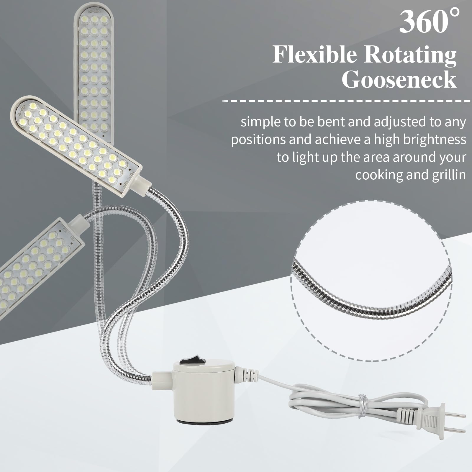 4 szt. lampa do maszyny do szycia z 30 diodami LED, wielofunkcyjna magnetyczna lampa robocza z ramieniem typu gęsia szyja, 3 W, z podstawą do tokarki, wiertarki, prasy warsztatowej