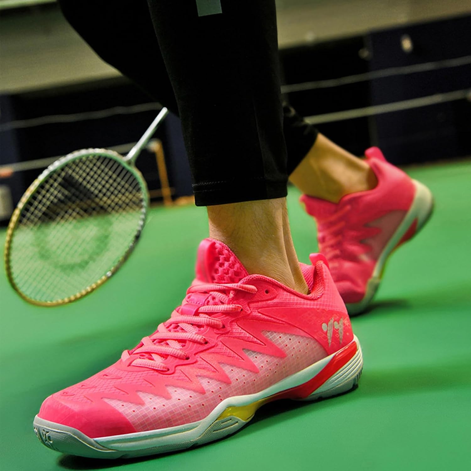 Badminton Shoes Men Volleyball Shoe Lightweight Anti-Slip Cushion Tennis Shoes for Squash Table Tennis