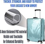 Couvre-bagages pour valises 24 1 cm – TSA Housse de protection des bagages lourds approuvée, grand clair PVC Manche imperméable avec fermeture velcro complète, convient 23"-24" Valises