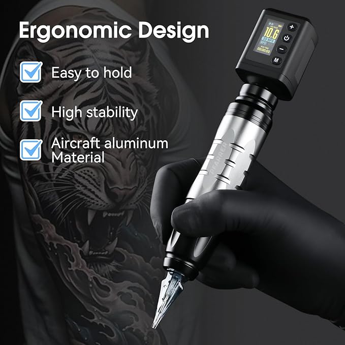 Kit Máquina Tatuar Rotativa PR-TKP651B-7 con Baterías y Pant miniatura 5