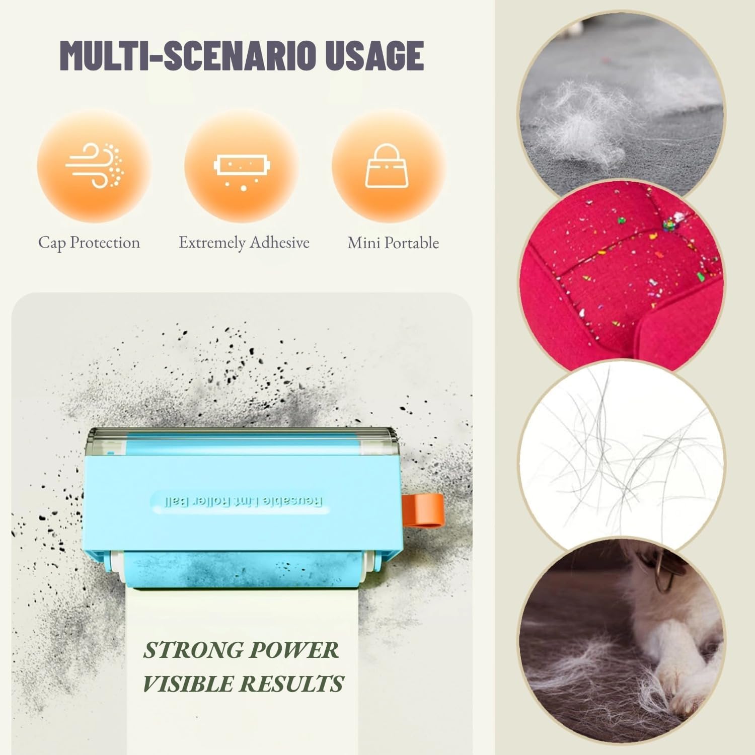 Mini Washable and Reusable Lint Roller for Clothes,Portable Sticky Roller Travel Size, Compact Pet Hair Remover and Small Lint Remover Extra Sticky