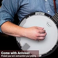 Vista 3 de Kmise, Juego de banjo profesional de 5 cuerdas, tamaño completo (Remo Drumhead)