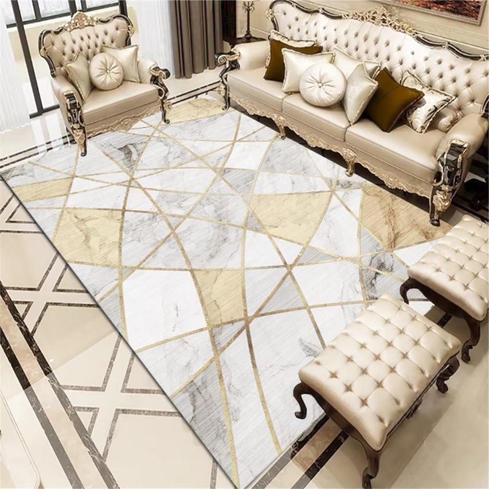 Tapis de chambre gamer motif marbre pour espace de jeu moderne