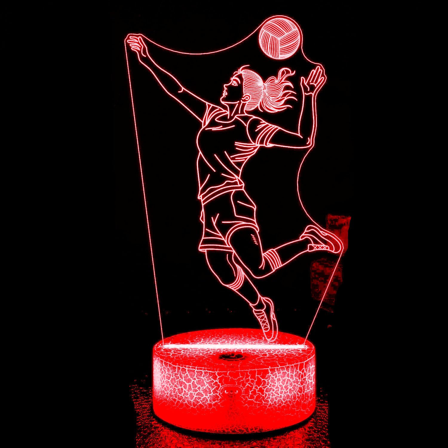 Nastrojowe światło 3D dla siatkarzy, 16 kolorów, USB, lampa stołowa LED, pomysł na prezent do domu, na imprezę, urodziny