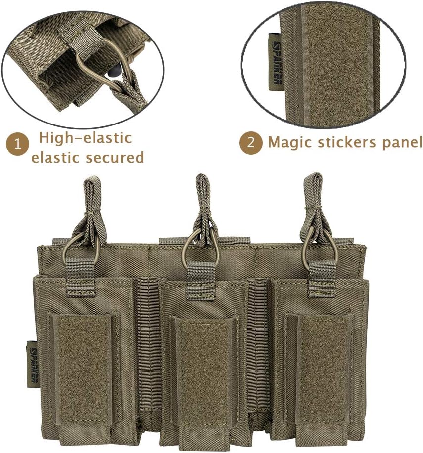 EXCELLENT ELITE SPANKER Open-Top Single/Double/Triple Molle Mag Pouch for M4 M14 M16 AK AR Elastic Rifle Magazines for Pistol Mag Pouch