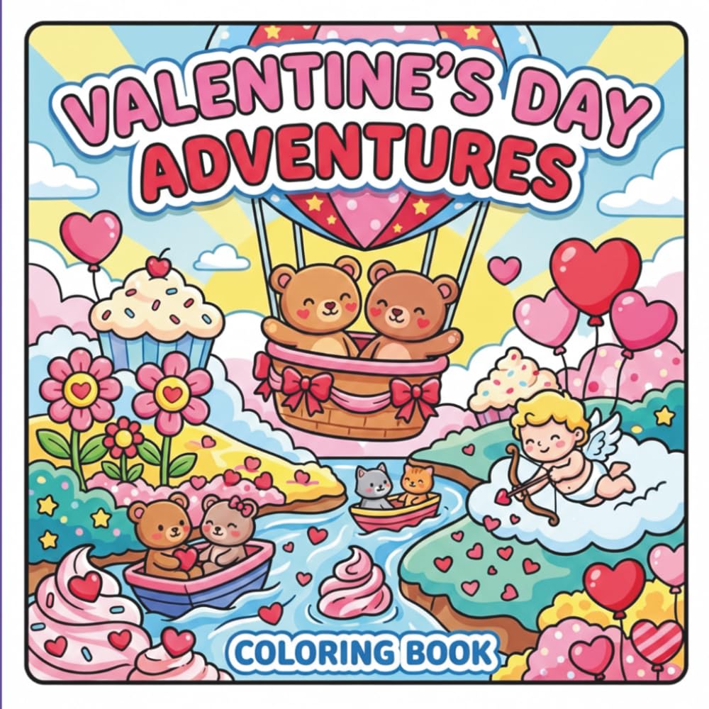 Valentine's Day Adventures - Coloring Book: BOLD EASY COLORING BOOK