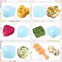 Vista 4 de Onigiri - Kit de moldes para hacer sushi musubi con paleta de arroz, cepillo para cocina, sin BPA, duradero, polipropileno, pequeño, redondo