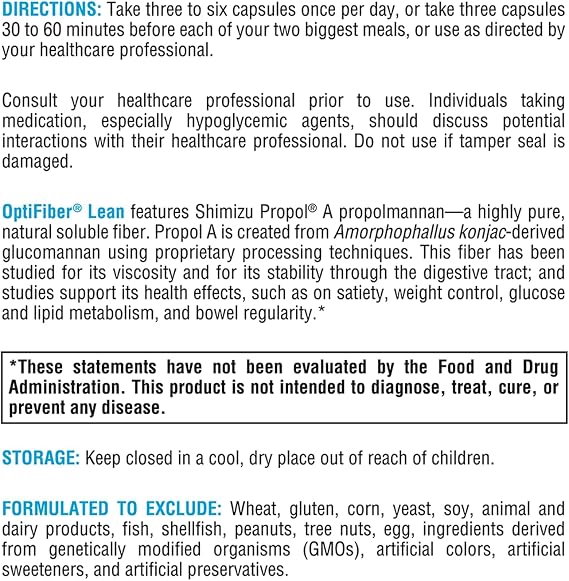 XYMOGEN OptiFiber Lean - Daily Fiber Supplement for Digestive Health & Regularity Support* - Soluble Propolmannan Fiber - Non-GMO, Gluten-Free, Vegan - 120 Capsules