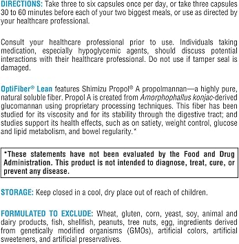 XYMOGEN OptiFiber Lean - Daily Fiber Supplement for Digestive Health & Regularity Support* - Soluble Propolmannan Fiber - Non-GMO, Gluten-Free, Vegan - 120 Capsules