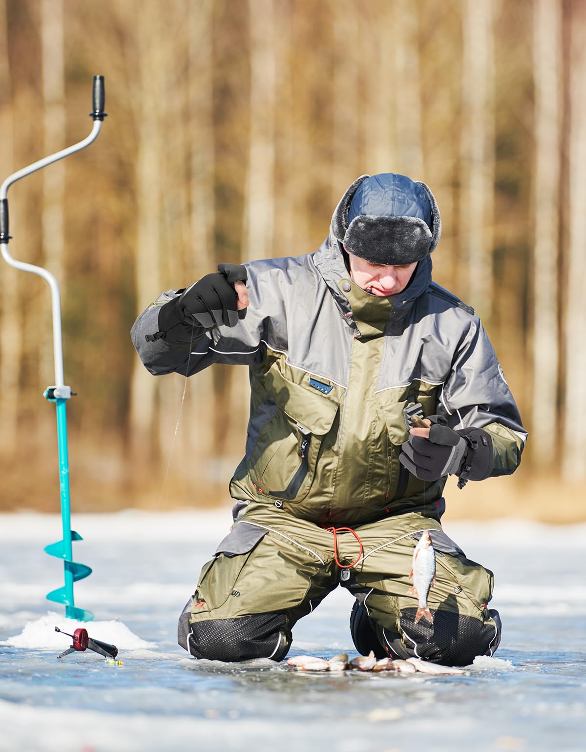 KEMIMOTO Guantes Calefactables, Guantes Moto Térmicos con Batería 7,4 V, 2500 mAh, para Nieve, Pesca en Hielo Invierno Actividades al Aire Libre