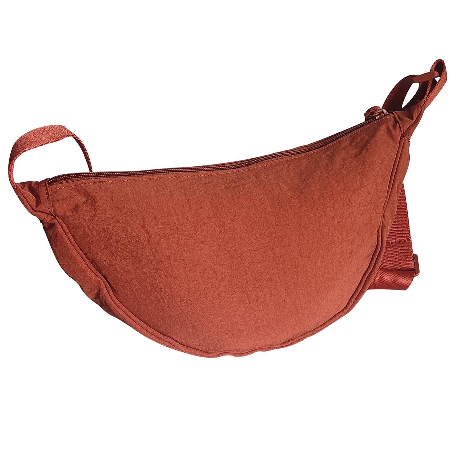 Crescent Bag for Women Men Small Nylon Crossbody Lightweight Shoulder Purse Travel Waist Bag Orange