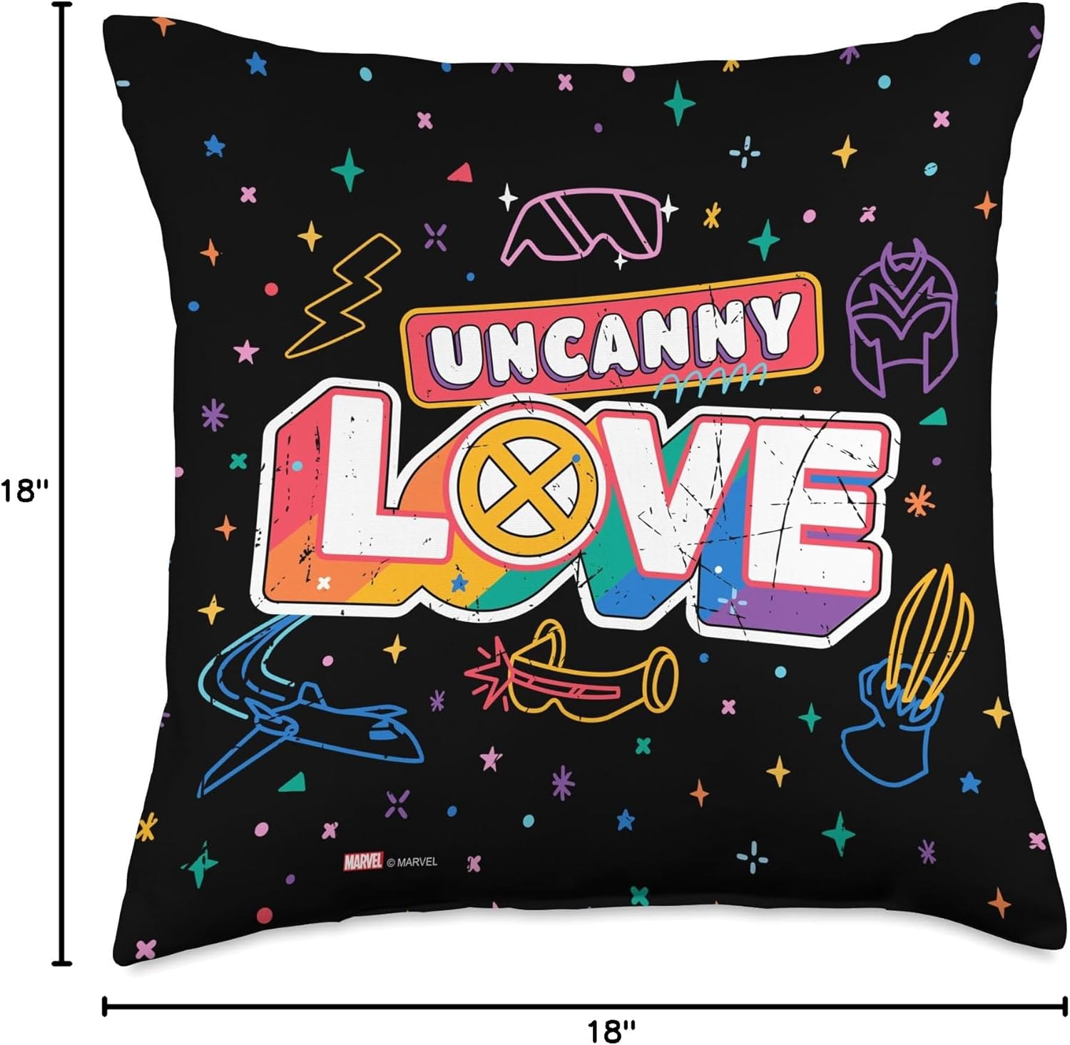 Marvel X-Men Uncanny Love Pride Throw Pillow