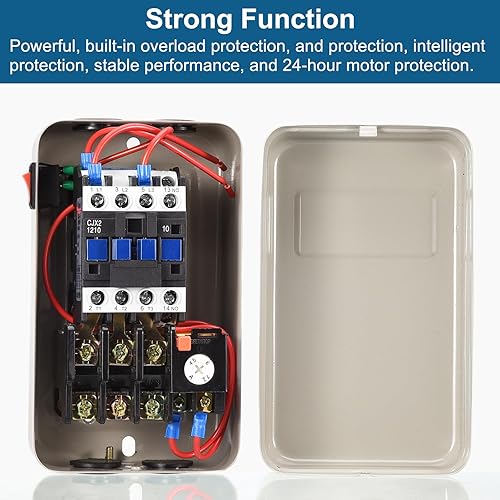 Miniatura 4 de MECCANIXITY Arrancador de motor eléctrico magnético, 220V380V 2.2KW 3HP, 3 fases o monofásico interruptor magnético motor de arranque para compresor