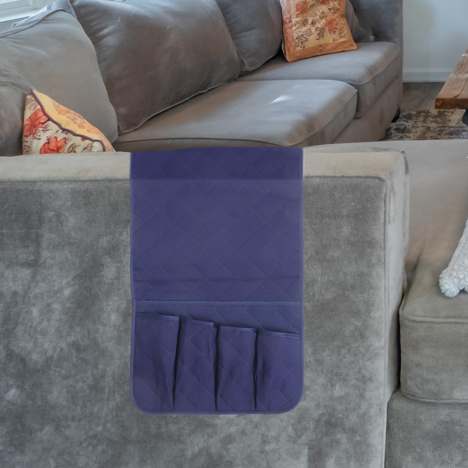 Organizador De Reposabrazos Para Sofá Azul Colgante, Bolsa De Almacenamiento Multifuncional, Soporte Para Control Remoto, Adecuado Para Orden Salón y Junto Cama