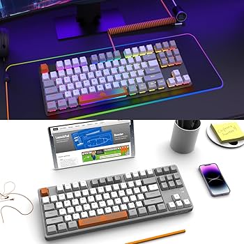 ⭐︎JASS⭐︎ Amazon.com: A.JAZZ AK873 Wired 87Key TKL Mechanical Gaming