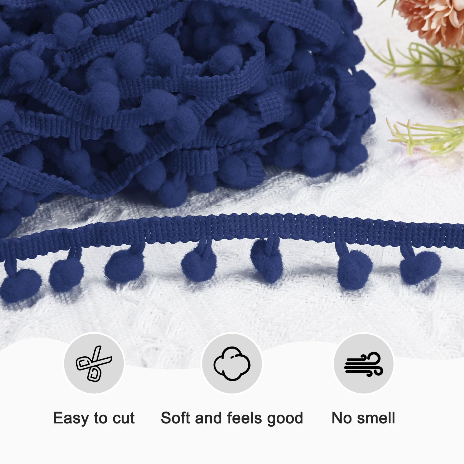 M METERXITY Pom Pom Ball Fringe Trim - Image 2