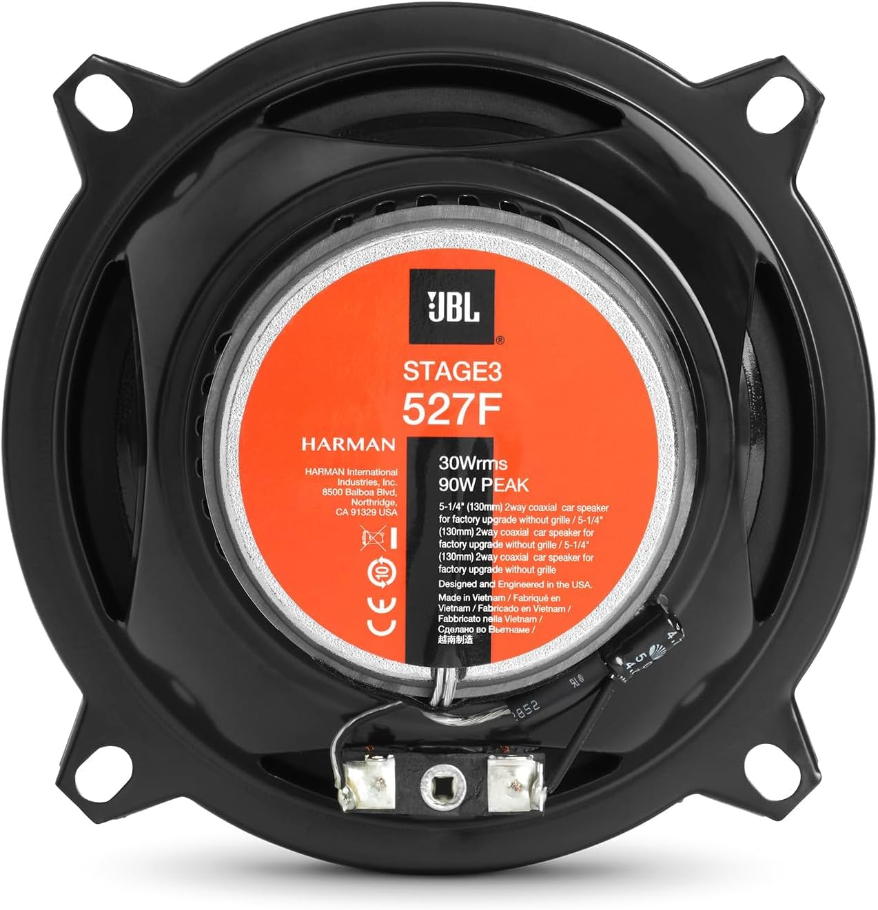 JBL Set di altoparlanti per auto a 2 vie Stage3 527 di Harman Kardon - Casse altoparlanti da auto da 200 Watt 13 cm