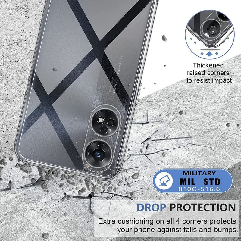 Image of Solid Hard PC Shock Proof Hybrid Edge to Edge Bumper Transparent Back Cover for Oppo CPH2505