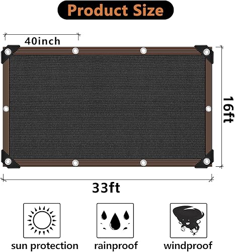 Vista 13 de Paño de sombra para plantas de invernadero, 80-90% protector solar para jardín al aire libre, pérgola, patio, césped, paños para perrera, gallinero