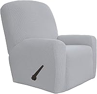 Vista 123 de Easy-Going - Funda elástica para sofá reclinable, 4 piezas, protector de muebles, sofá suave con parte inferior elástica, tela jacquard con Negro