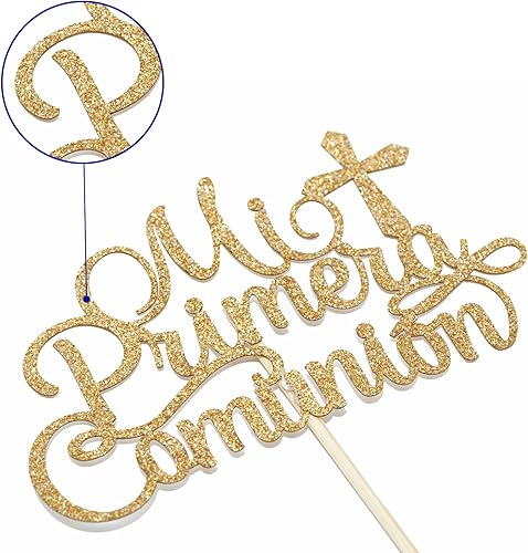 Miniatura 7 de Mi Primera Comunión - Decoración para tartas de bautismo, Primera comunión, Dios bendiga a este niño, boda, baby shower, decoración de fiesta de