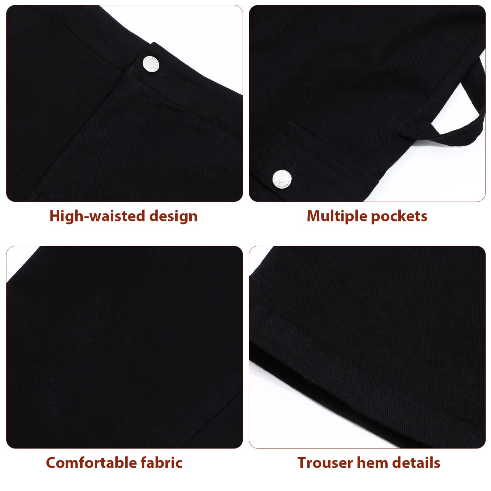 SOIMISS Cargo pour Femme Taille Haute Décontracté Baggy Extensible Jambes Larges avec Poches