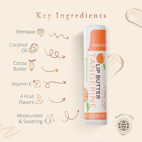 Miniatura 6 de CHAP-LIP Manteca labial- Bálsamo labial con sabores de frutas, manteca de cacao, aceite de coco  Vitamina E hidratante y tratamiento de hidratación