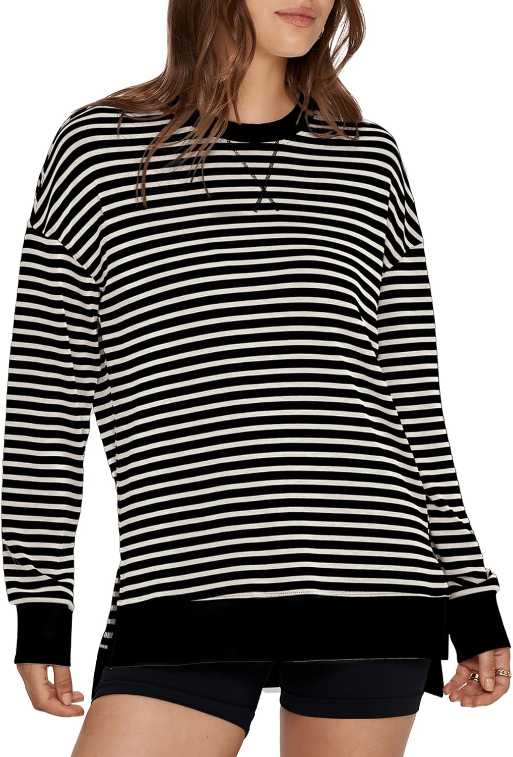 Glamaker Women's Long Sleeve Crewneck Sweatshirt Air Essentials Soft Loose Pullover Sweatshirts