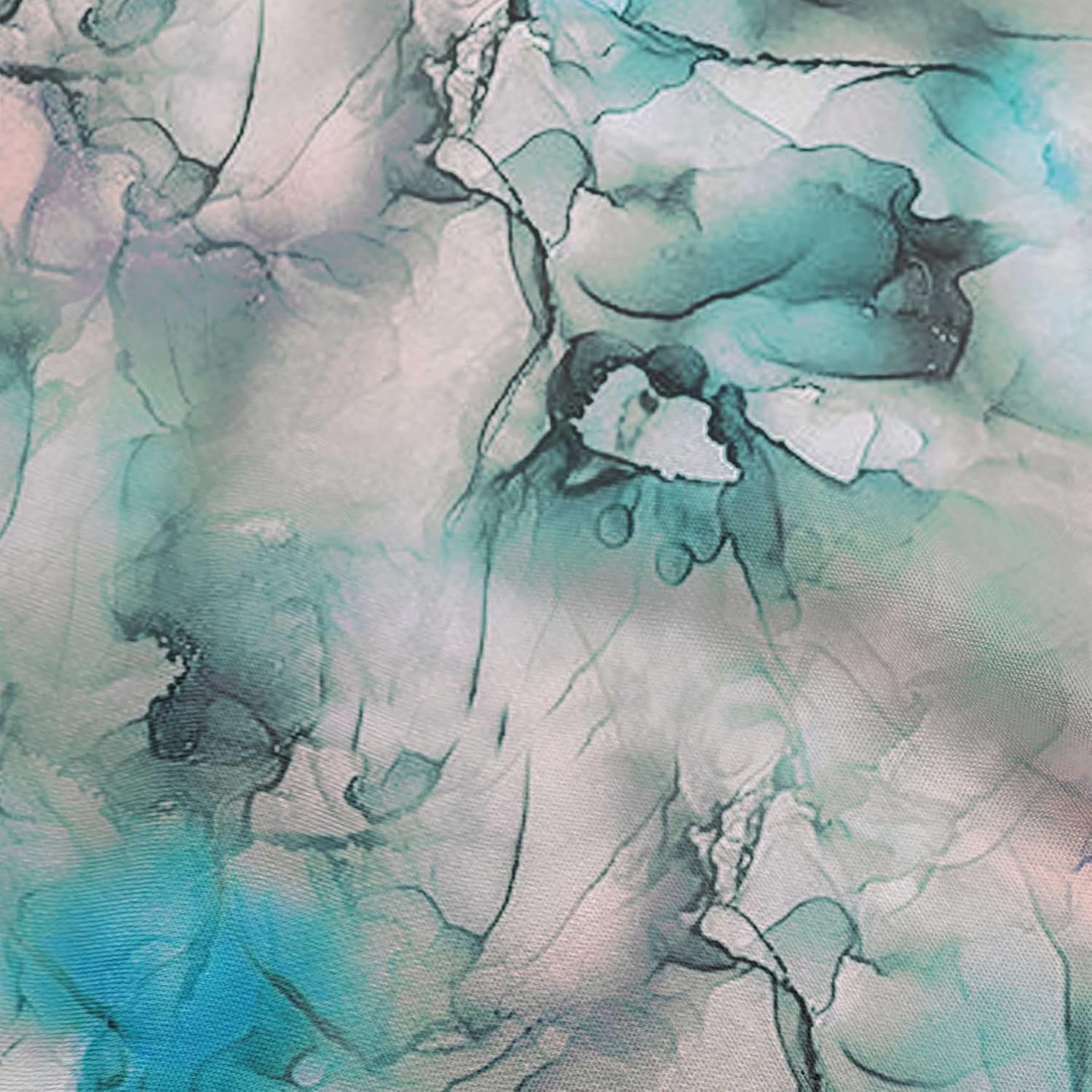 oneOone Polyester Spandex Green Fabric Abstract Floral Quilting Supplies Print Sewing Fabric by The Yard 56 Inch Wide-4841