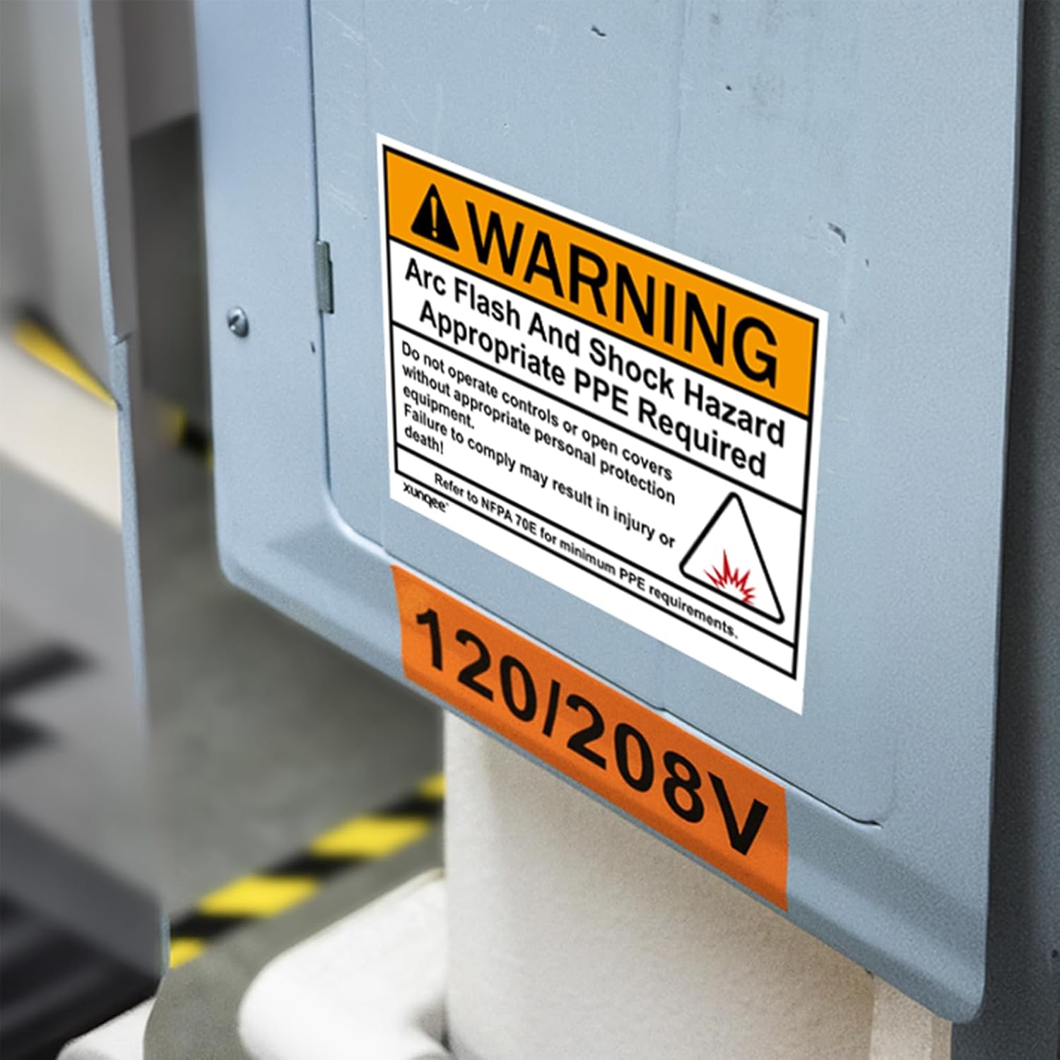 50 PCS | 120-208 Volts Voltage & Conduit Markers | Stickers | Decals | Labels Electrical (50)