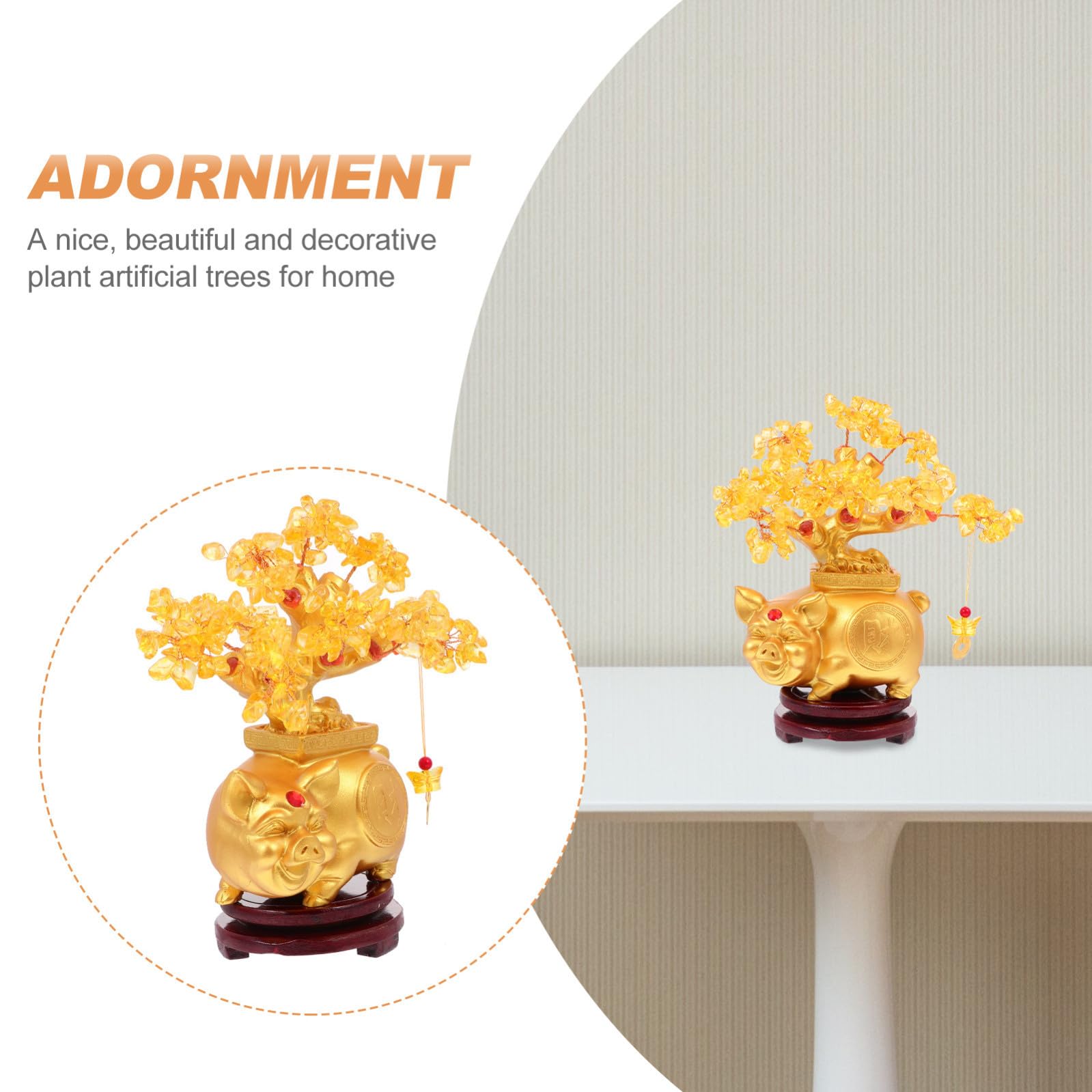 Addobbo Albero di Natale Elegante in Resina Oro, Decorazione da Tavolo Delicata per Casa e Soggiorno, Ornamento Bonsai Raffinato e Funzionale