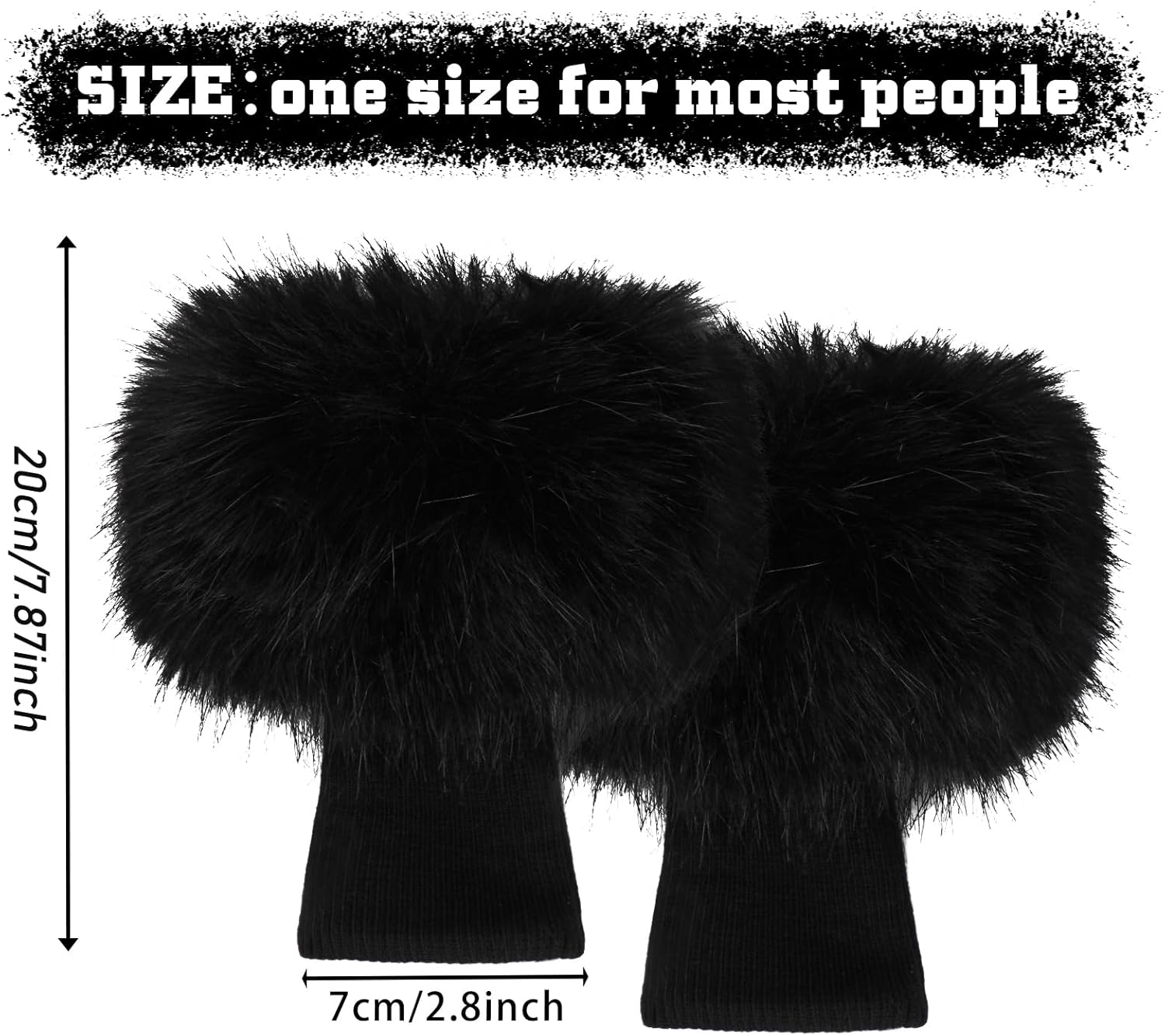 XEPST Faux Fur Leg Warmers Boot Cuffs Furry Wrist Cuffs Warmer for Women, Short Furry Fuzzy Leg Cuffs for Costume Cosplay - Image 2