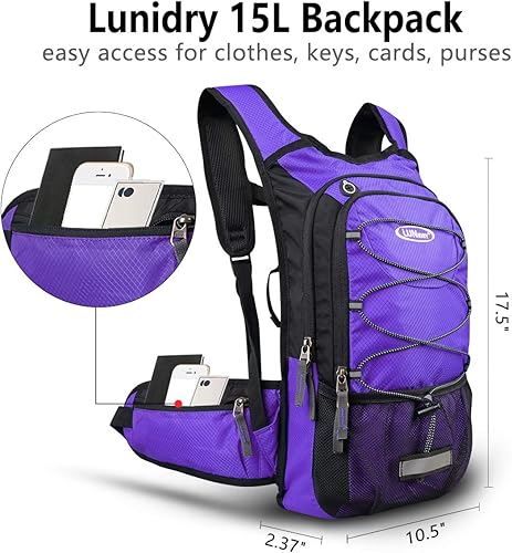Miniatura 2 de Lunidry Mochila de hidratación aislada con bolsa de agua a prueba de fugas de 3 L, sin BPA, mantiene los líquidos frescos hasta 5 horas, mochila