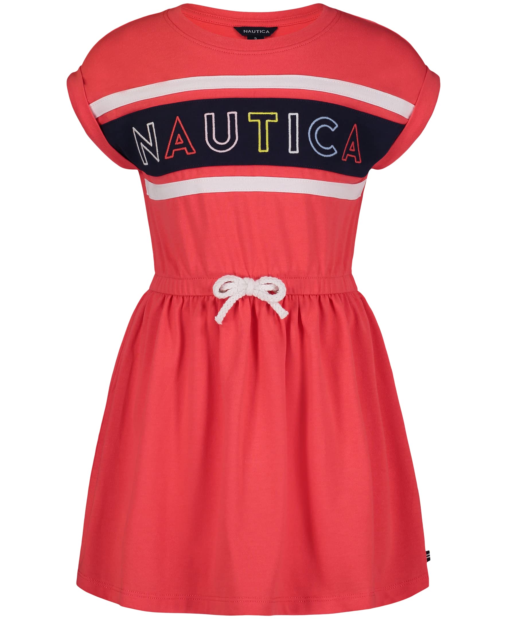 Girls' Short Sleeve Jersey Tee Dress with Cinched Waist