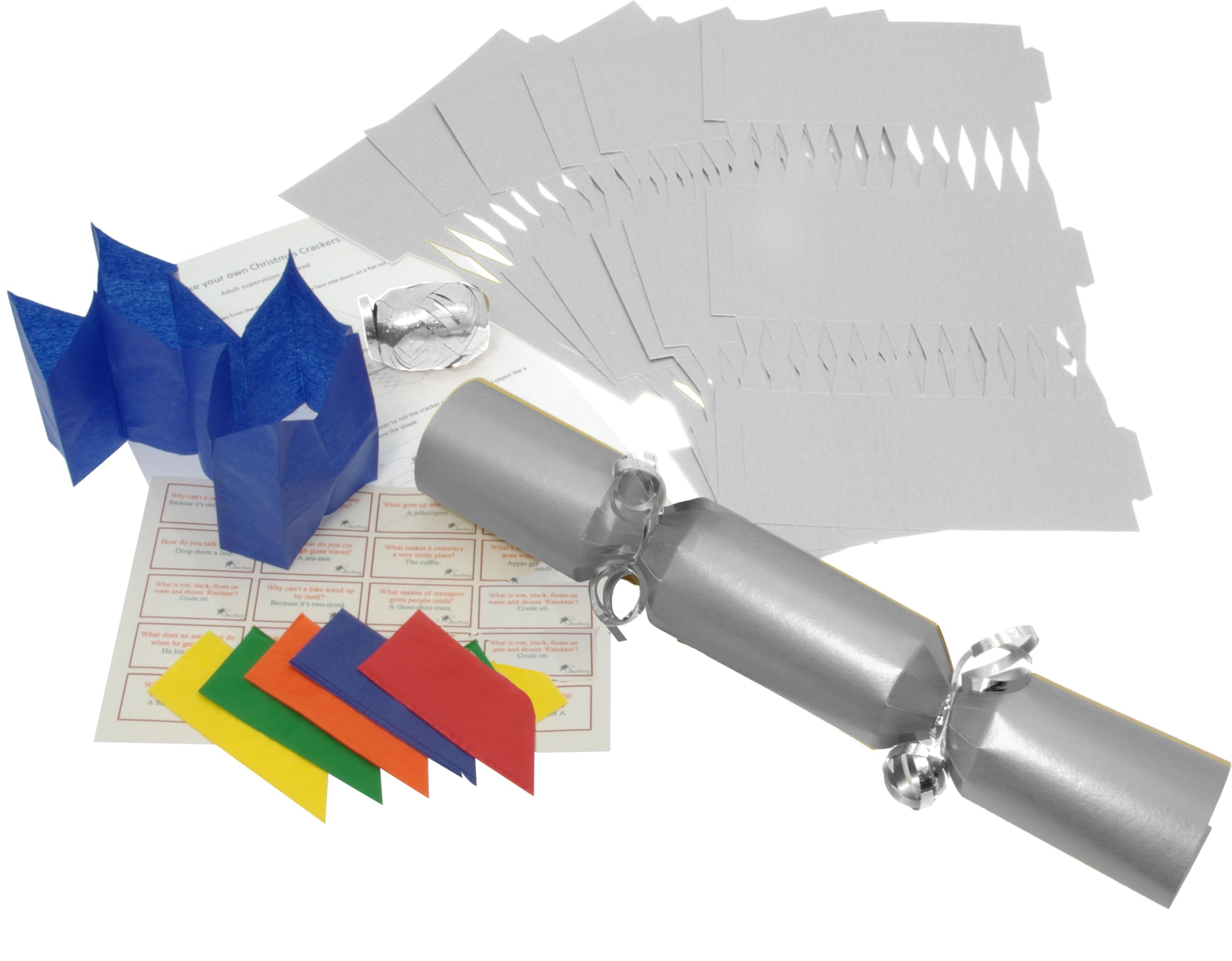 Brimtoy 10 X Make Your own Large (14” / 35cm) Snap Free Cracker kit - Silver