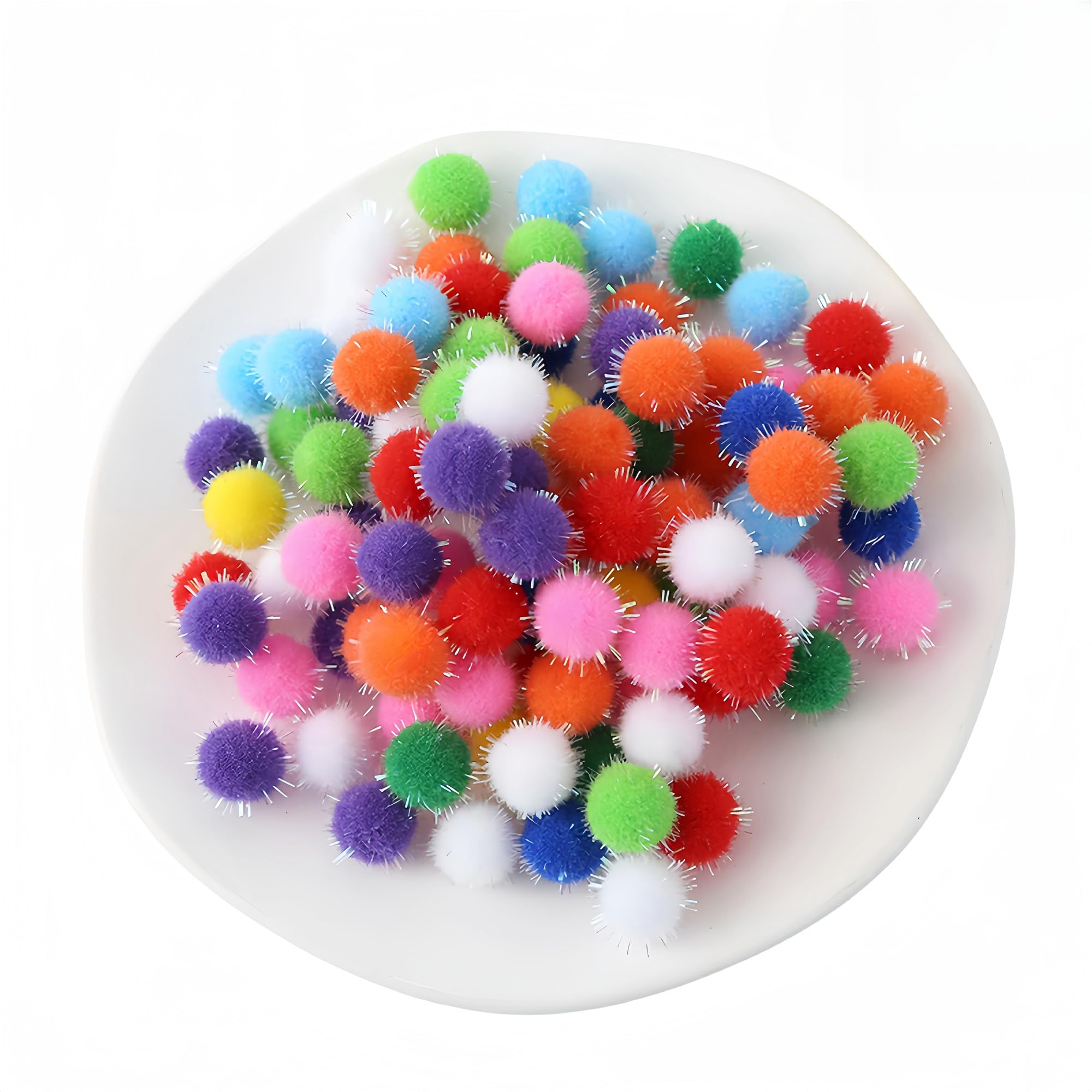 Pom-poms Ball Fluffy Craft, Brokatowe pompony, cekinowe kulki, kolorowe cekiny w kształcie kulek, pompony świąteczne, dekoracje świąteczne(600 Stück)