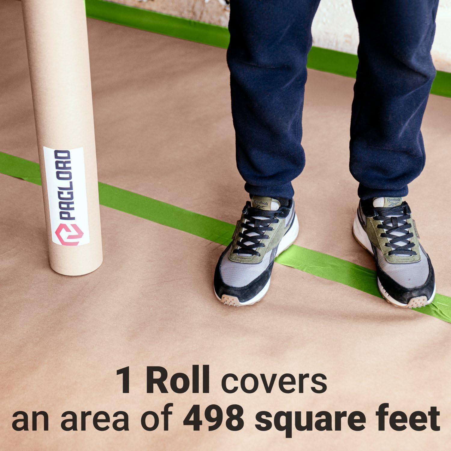 Floor Protection Paper 36" x 166 ft, Pack of 4 - USA-Made Brown Rosin Paper Roll, 7 Mil Heavy-Duty Builders Paper for Painting, Construction, Hardwood Floor Cover