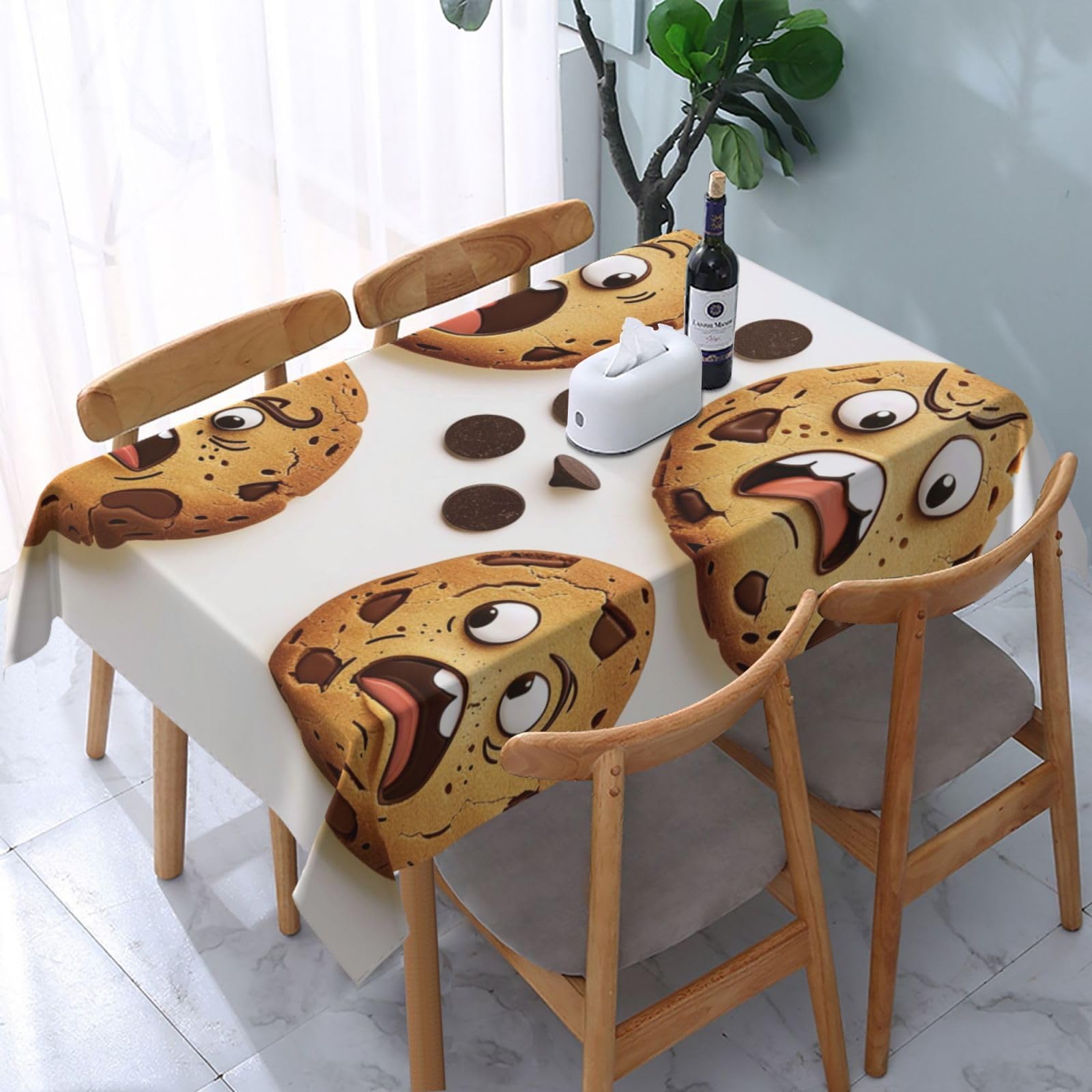 Nappe rectangulaire résistante à l'eau pour dire adieu aux taches sur la table