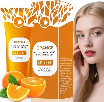 Orange Exfoliating Gel - Deep Cleansing Scrub for Face & Body, Gentle Radiant Skin Exfoliator with Natural Orange Bubble Formula 100G
