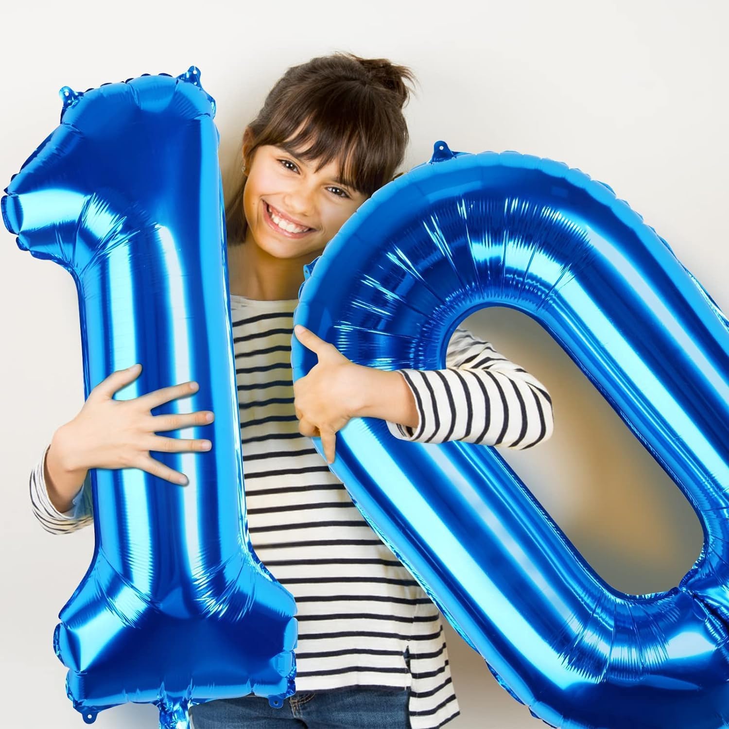 40 inch Navy Blue Big Size Number Foil Helium Balloons 0-9 and 2 pc 10" Star balloon for Birthday Party Anniversary Celebration Decoration Large globos(40inch-Blue-0)