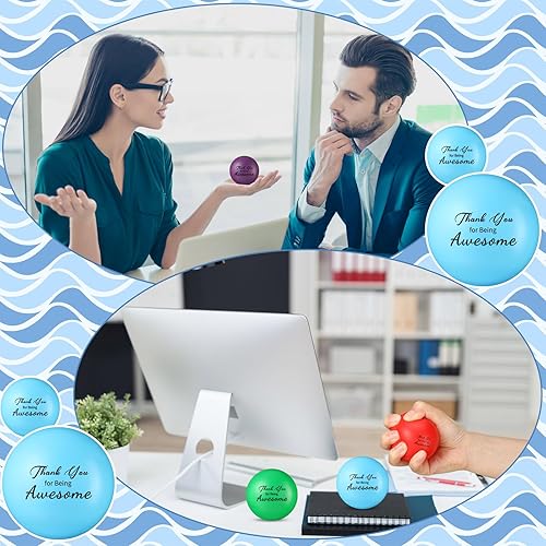 Miniatura 5 de Hiboom 100 bolas de agradecimiento para el estrés, regalo de agradecimiento por ser impresionante, ejercicio de mano, alivio del estrés, ansiedad,