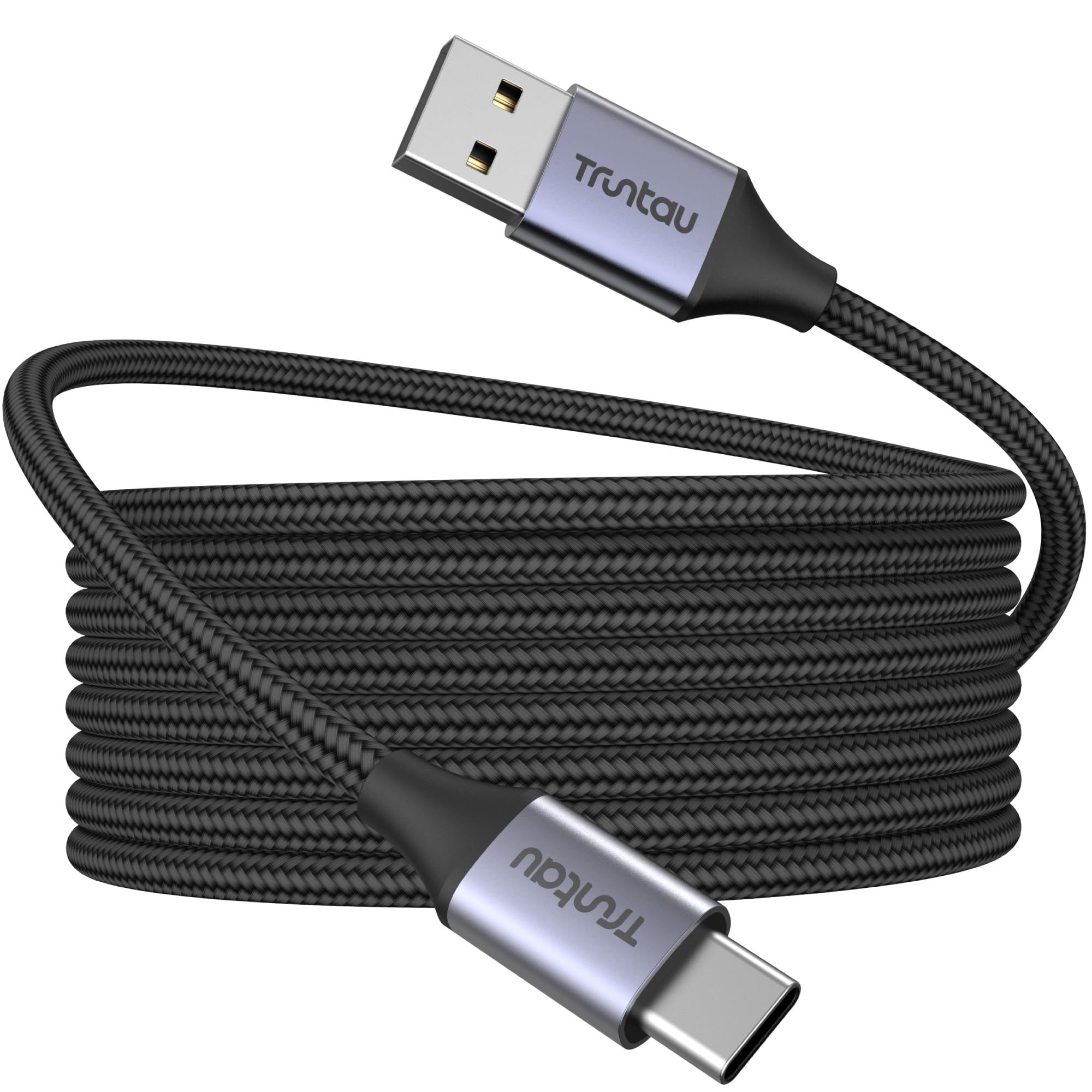 Truntau USB A to USB C Compatible Fast Charging and Data Sync Cable for iPhone 17,16e,16Plus,15 Pro Max,MacBook,4th/5th/6th Gen iPad,Car Charger