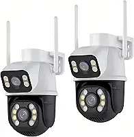 Kit 2 Câmeras De Segurança Externa Dupla Ip Prova D’ Água Wifi Hd A28 Com Visão Noturna E Infravermelho (Branca)