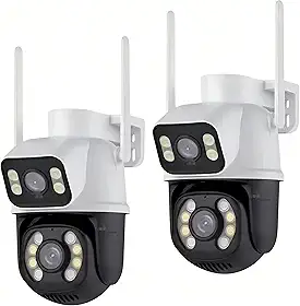 Kit 2 Câmeras De Segurança Externa Dupla Ip Prova D’ Água Wifi Hd A28 Com Visão Noturna E Infravermelho (Branca)