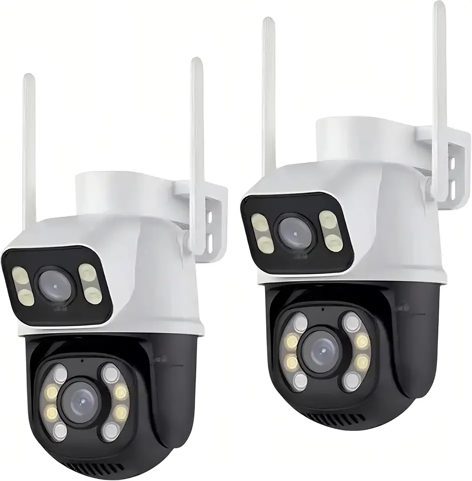 Kit 2 Câmeras De Segurança Externa Dupla Ip Prova D’ Água Wifi Hd A28 Com Visão Noturna E Infravermelho (Branca)