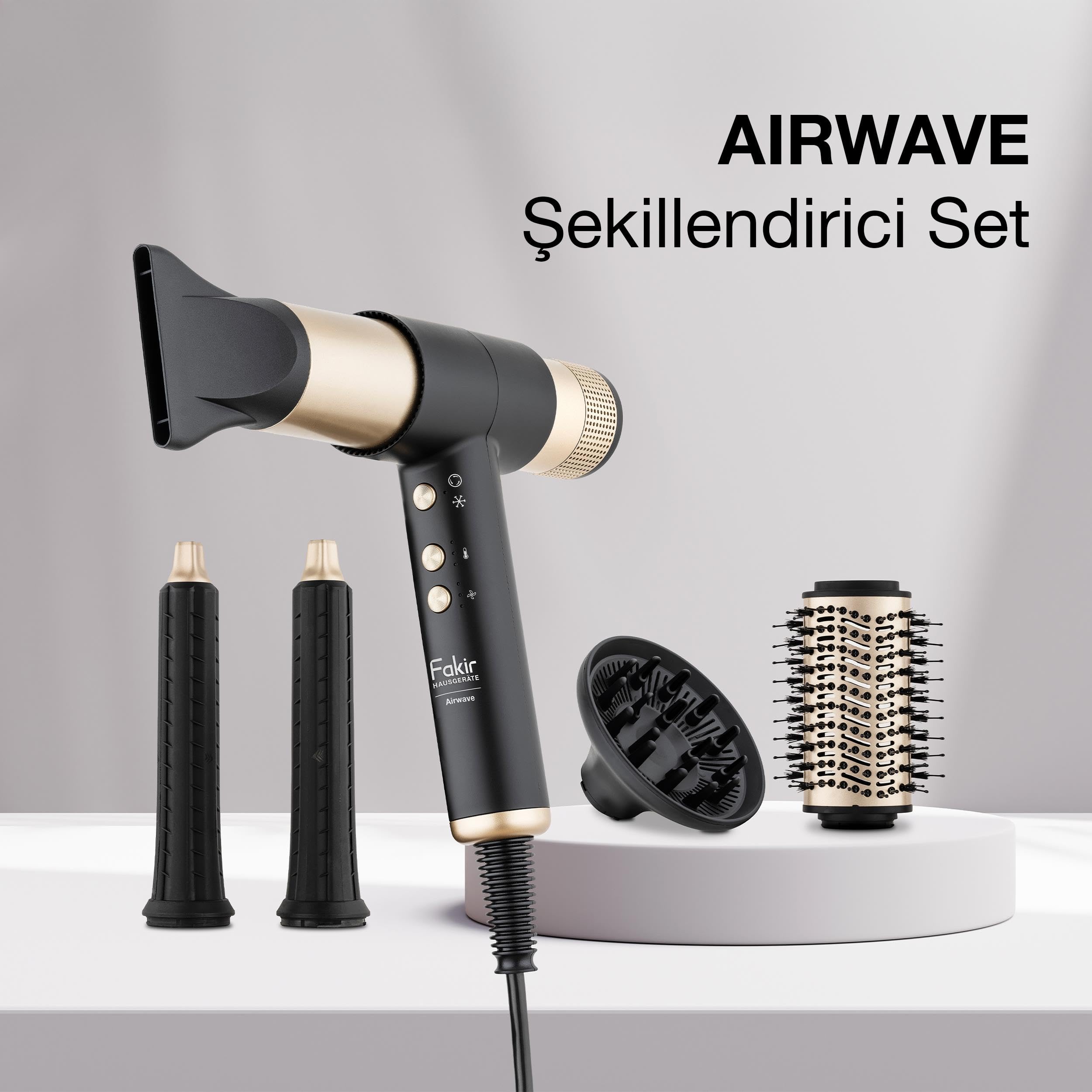 Fakir Airwave Saç Şekillendirici Set- Gold