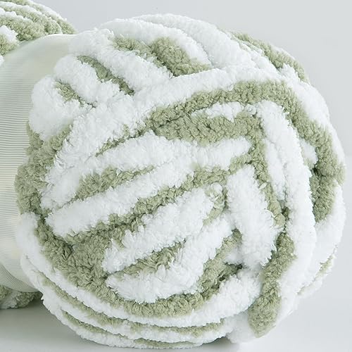 Miniatura 6 de HOMBYS Hilo de felpilla grueso para tejer a mano, hilo voluminoso grande, hilo grueso para tejer, hilo grande suave y ligero, hilo gigante para