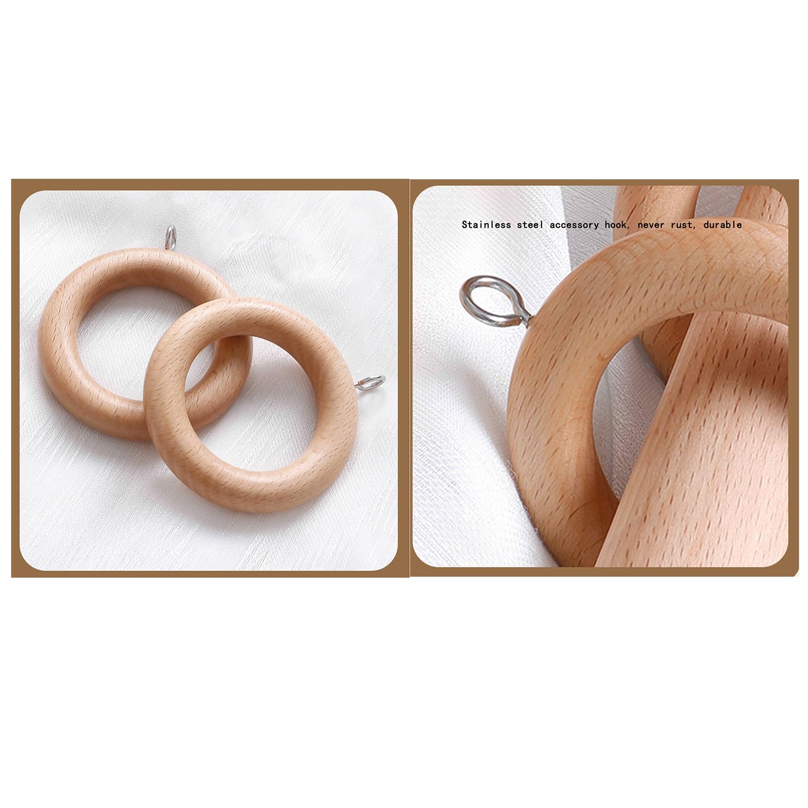 Tringle à rideaux moderne en bois de 120 cm – Tringle à rideaux élégante pour intérieur/extérieur, finition texturée, solution parfaite de décoration d'intérieur pour rideaux et rideaux