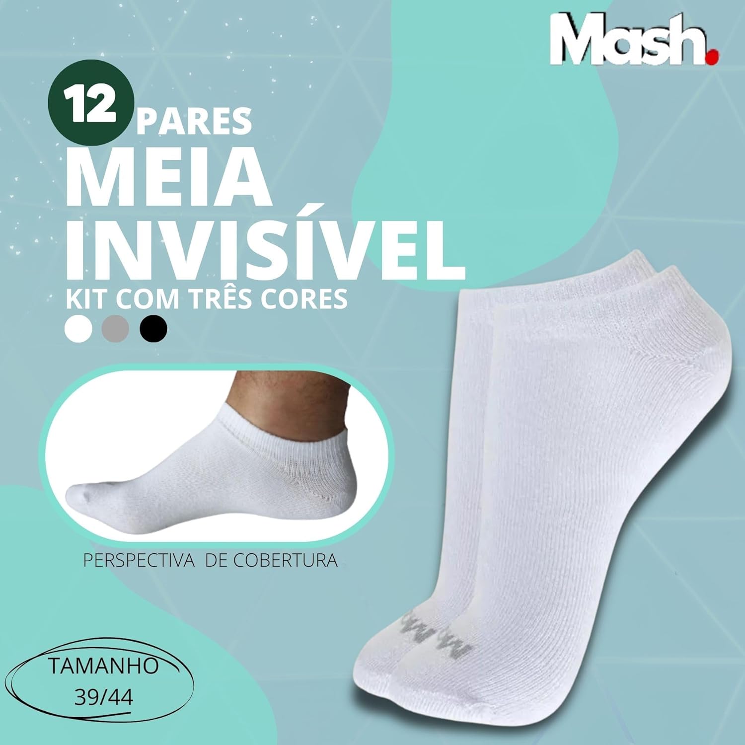 Kit 12 Pares Meias Sapatilha Invisível Esportiva Mash Active Algodão em promoção! Veja a oferta e mais achadinhos de Moda íntima 4 Hoje é o melhor dia para comprar Kit 12 Pares Meias Sapatilha Invisível Esportiva Mash Active Algodão com aquele preço maroto! Promoção! Aproveite a oferta! 4