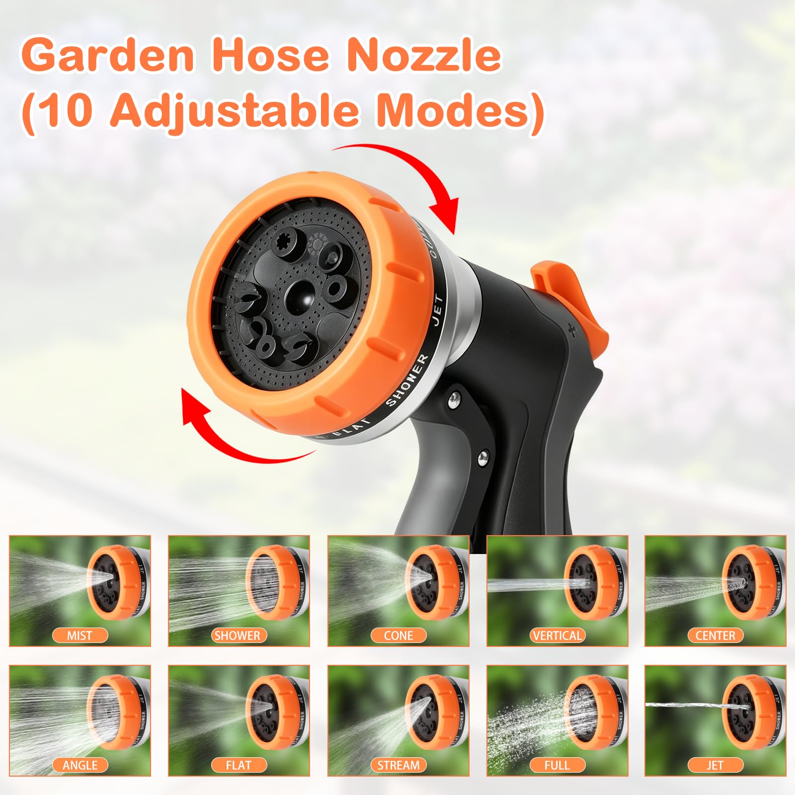 Pistola De Manguera De Jardín 2 Piezas, Pistola de Riego, con 10 Modos | Pistola Manguera Jardin, Conector Rápido, Para Lavar Coches, Mascotas, Regar el Jardín, Limpiar el Patio